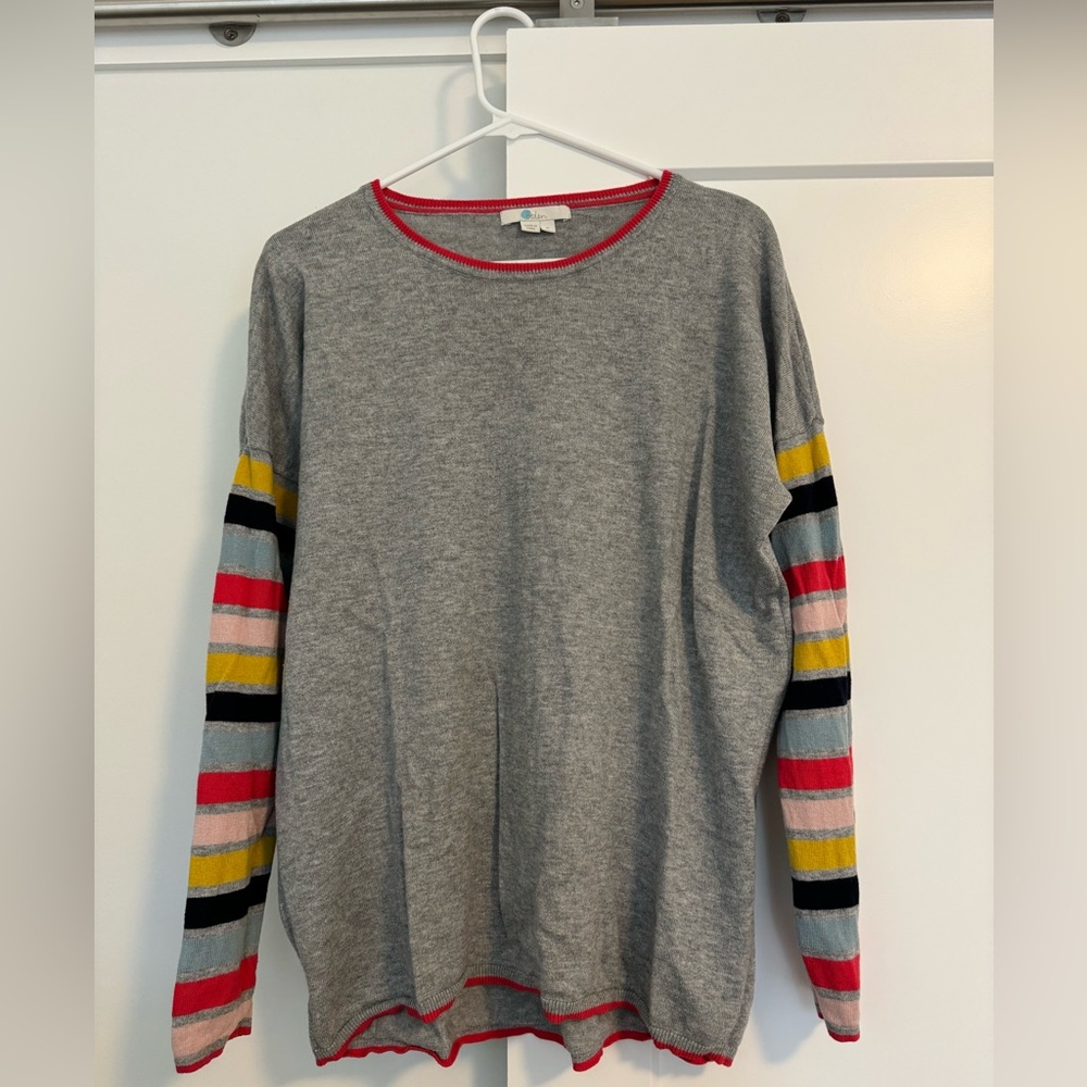 Boden Wool-Cotton Blend Berwick Striped Sweater
